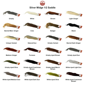 Du tilføjede <b><u>Whiting Silver Midge 1/2 Saddle</u></b> til kurven.