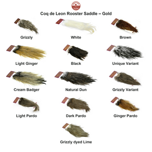 Du tilføjede <b><u>Whiting Coq de Leon Rooster Saddle – Gold</u></b> til kurven.