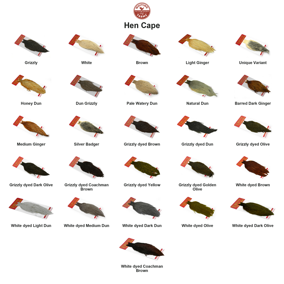Farveoversigt – Whiting Hen Cape