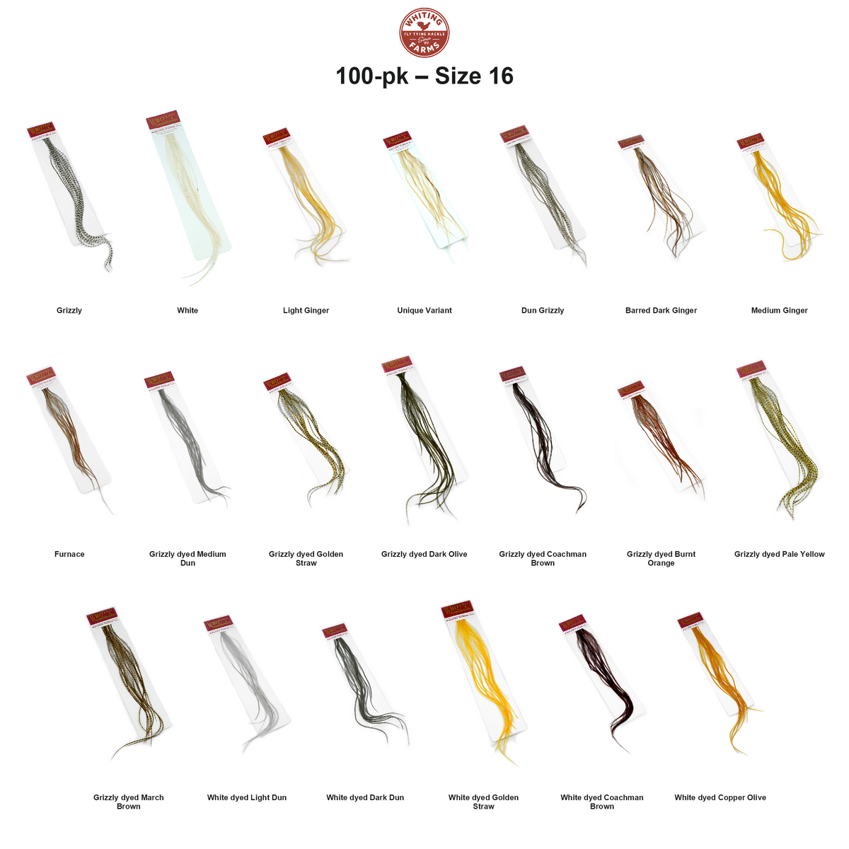 Farveoversigt – Whiting 100-pk – Size 16