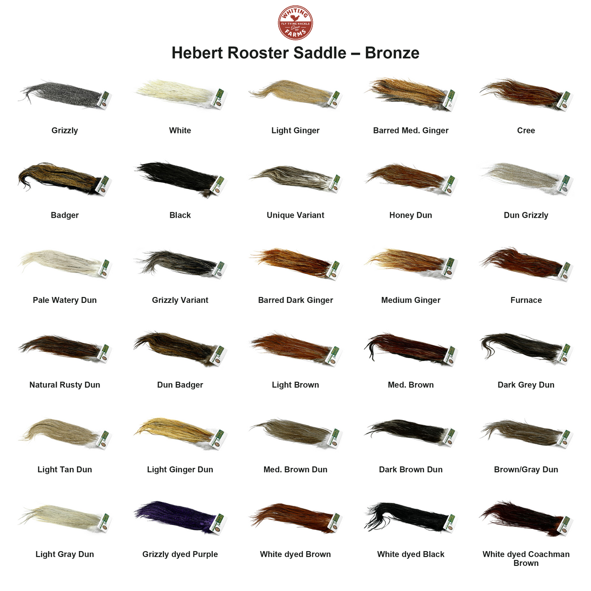 Farveoversigt – Whiting Hebert Rooster Saddle – Bronze