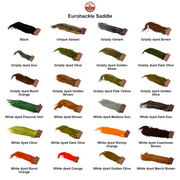 Farveoversigt – Whiting Eurohackle Saddle