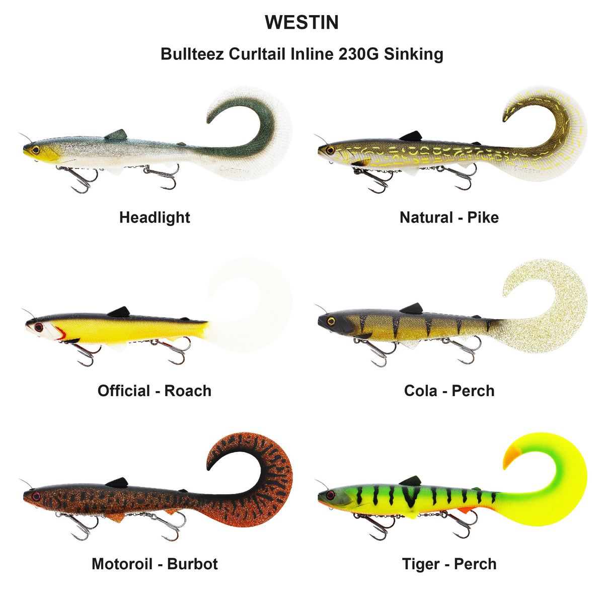 Farveoversigt – Bullteez Curltail Inline 230G Sinking