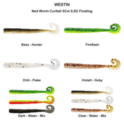 Farveoversigt – Ned Worm Curltail 5Cm 0,5G Floating