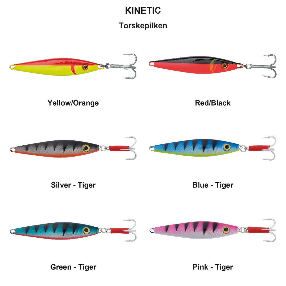 Farveoversigt – Kinetic Torskepilken