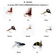 Farveoversigt – A.Jensen DRY FLIES & EMERGERS Nordic Collection 1