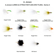 Farveoversigt – A.Jensen LURES & ATTRACTOR FLIES (P&T FLIES) - Series 4