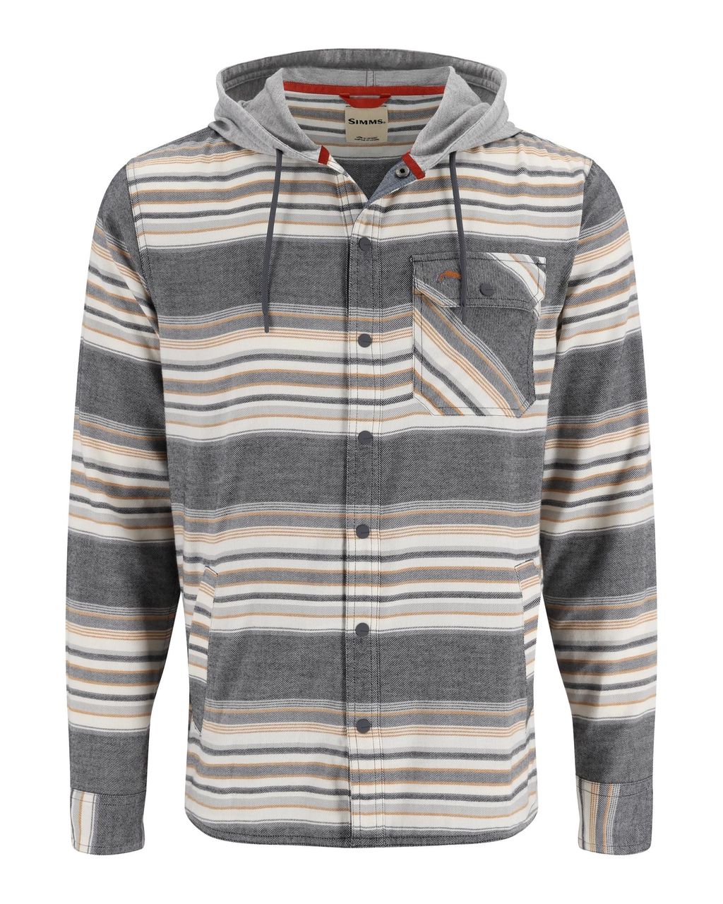 Santee Flannel Hoody - Black/Slate Blanket Stripe