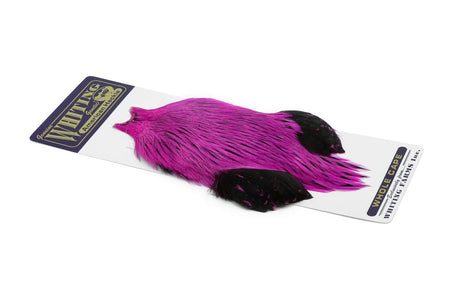 Du tilføjede <b><u>Whiting American Rooster Cape - Badger dyed Hot Pink</u></b> til kurven.