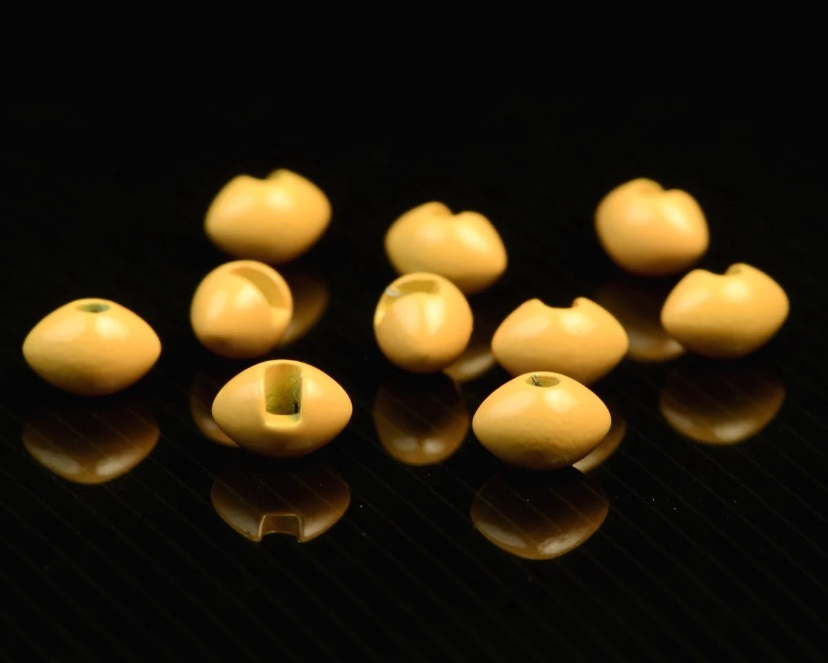 Spawn Slotted Tungsten Football Beads - 7.5 mm - Brown