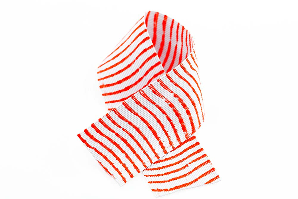 Barred Round Rubber Legs - White/Orange