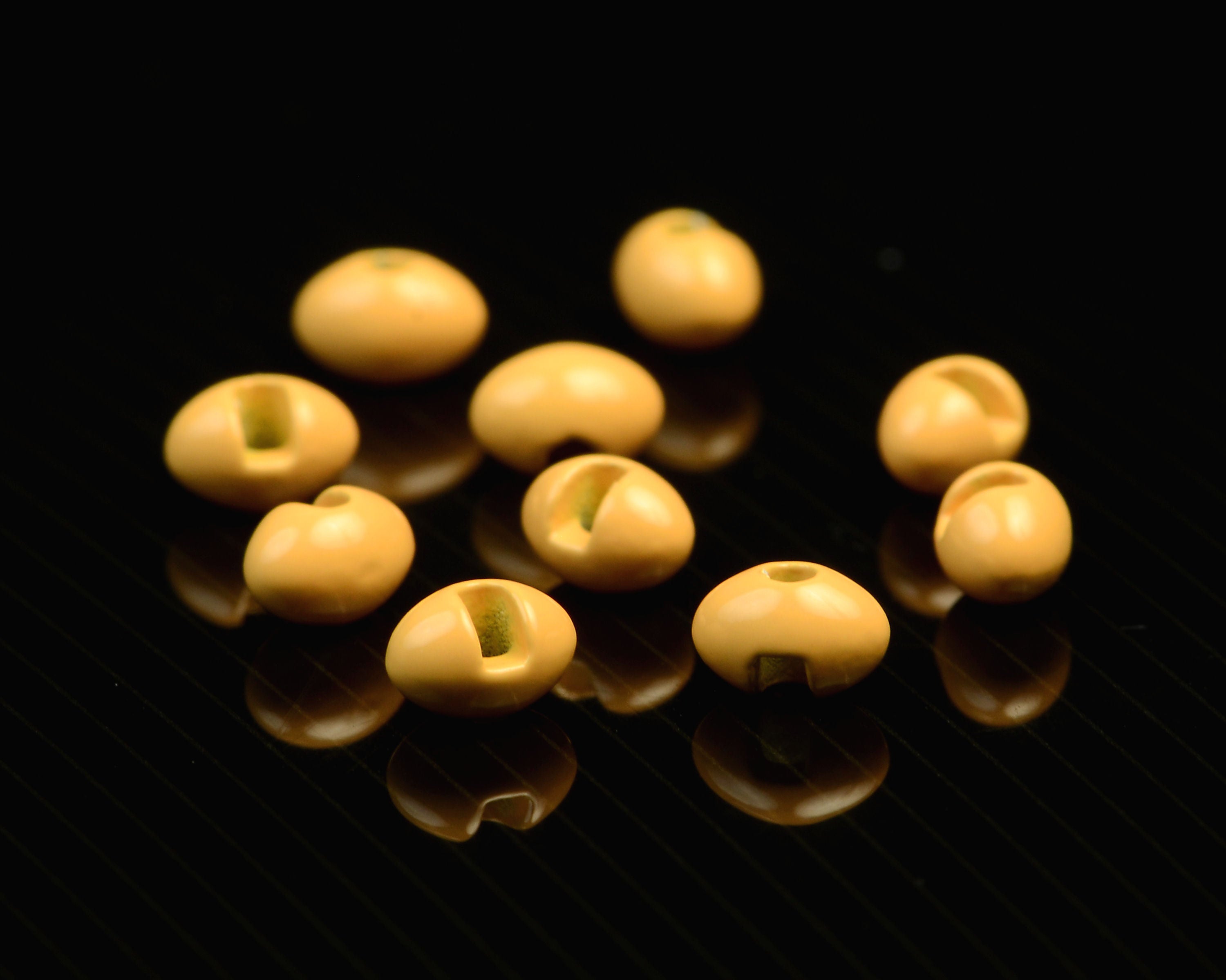Spawn Slotted Tungsten Football Beads - 5.5 mm - Shrimp Peach