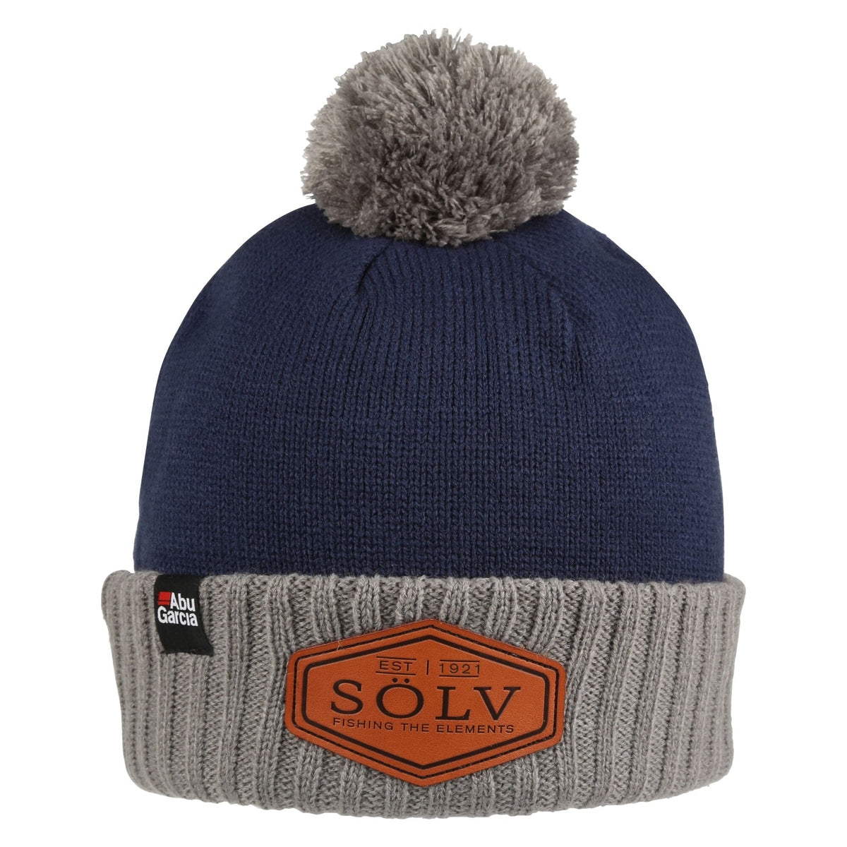 Abu Garcia Sölv Beany med marineblå top, lyst ombuk, kvast og Sölv-logo foran.